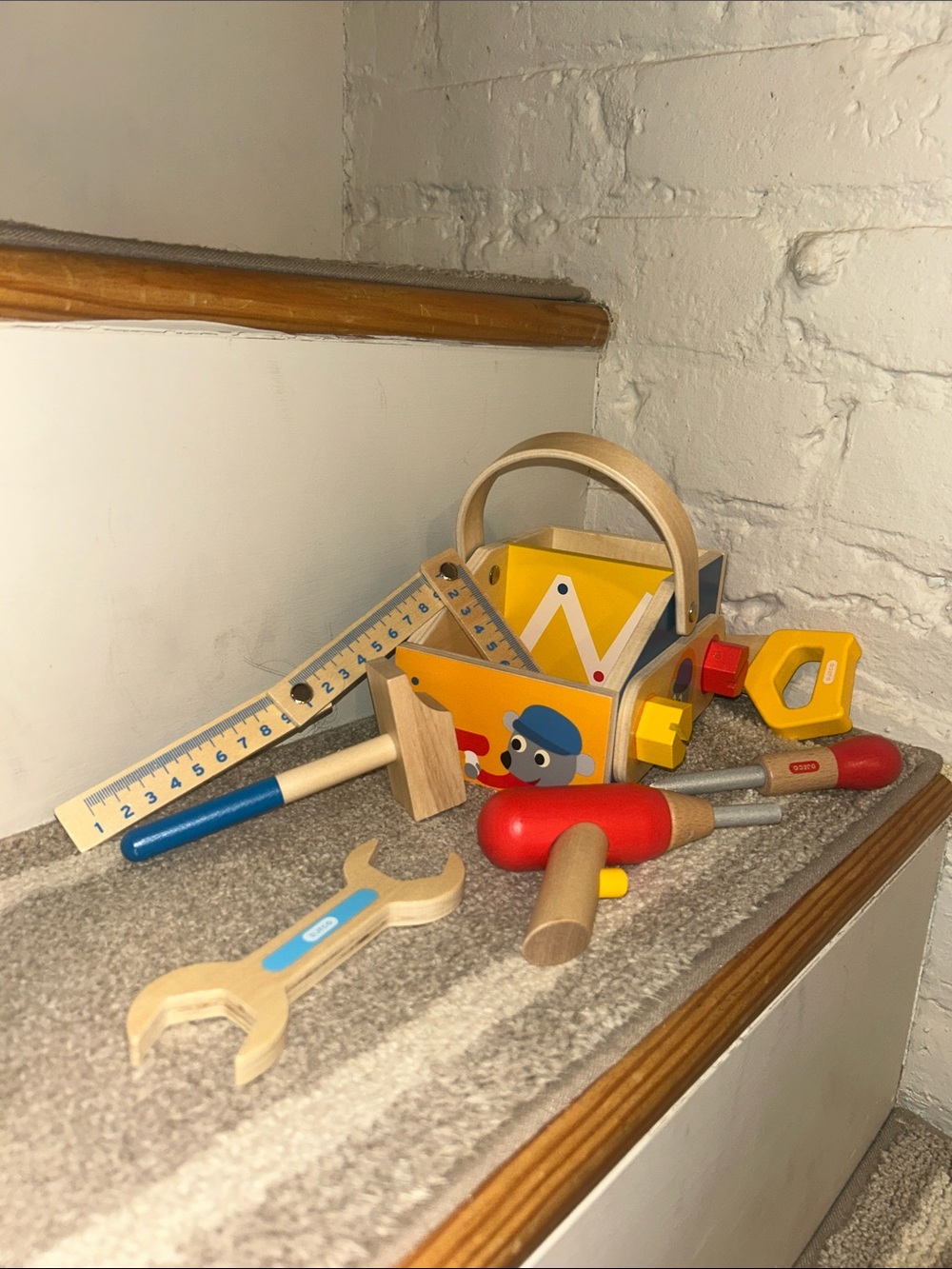 LAST CHANCE! French Wooden Tool Box Set for Kids / Djeco Minibrico / Montessor